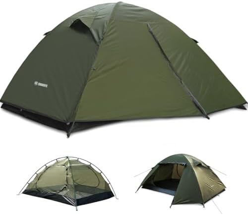 Green Two Person Waterproof Backpacking Tent