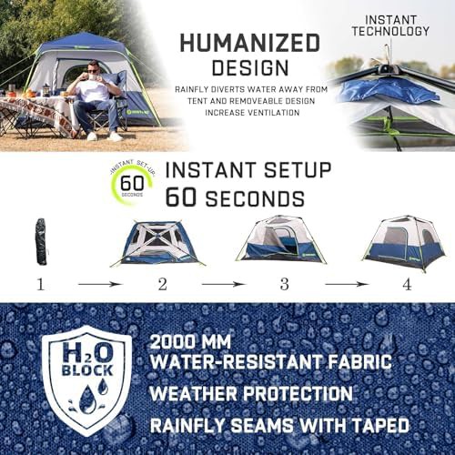 Four person instant setup camping tent — photo 3