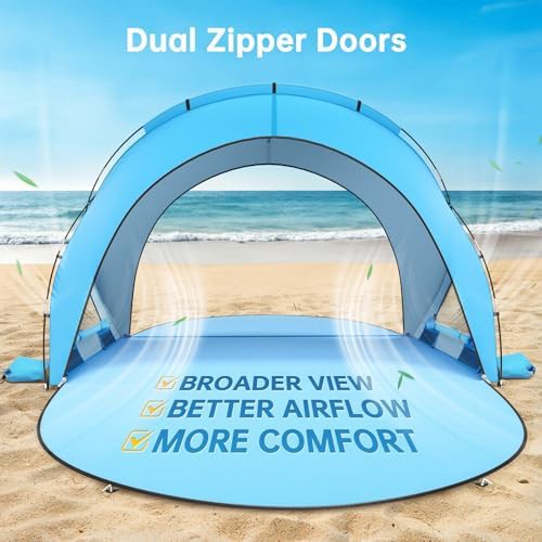 Blue sun shelter for beach camping — photo 3