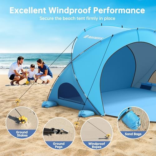 Blue sun shelter for beach camping — photo 4