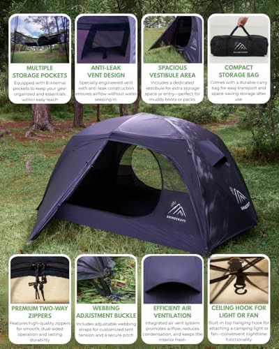 Black nylon two person backpacking tent — photo 4