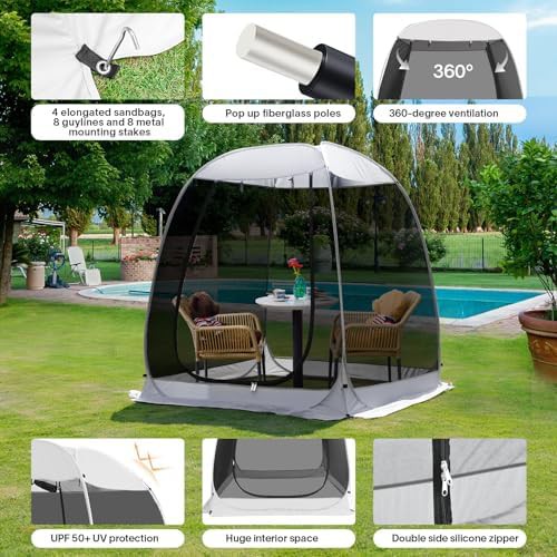 Gray Pop Up Screen House with Mosquito Netting — photo 4