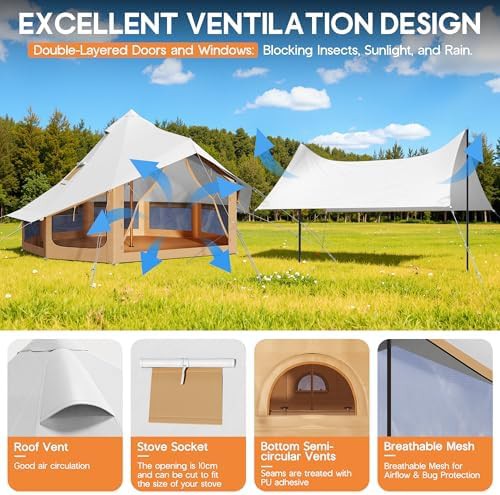 Large canvas yurt with integrated canopy — photo 3