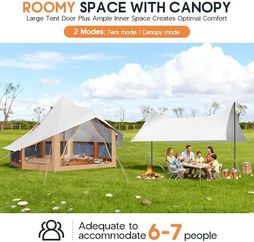 Large canvas yurt with integrated canopy — photo 5