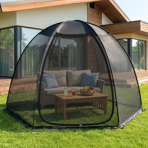 Snap Fit Mesh Screen Gazebo with Peaked Roof