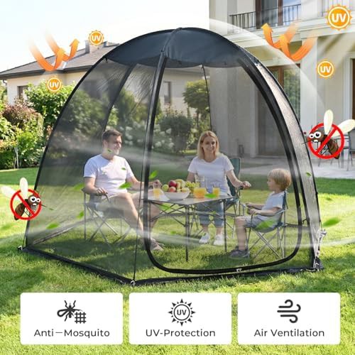 Snap Fit Mesh Screen Gazebo with Peaked Roof — photo 3