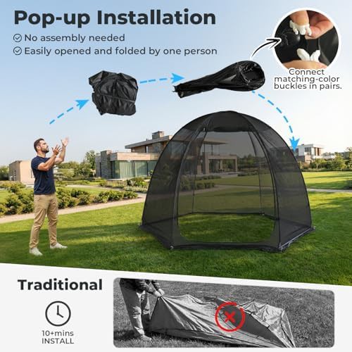 Snap Fit Mesh Screen Gazebo with Peaked Roof — photo 4