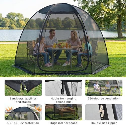 Snap Fit Mesh Screen Gazebo with Peaked Roof — photo 5