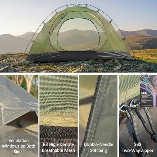 Green Four Person Waterproof Backpacking Tent — photo 3