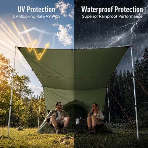 Large lightweight waterproof camping rain fly — photo 4