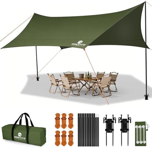 Army green waterproof Oxford camping tarp