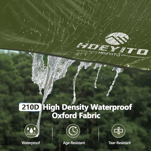 Army green waterproof Oxford camping tarp — photo 5