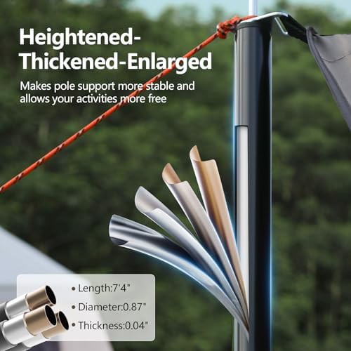 Large khaki anti-UV camping awning tarp — photo 4