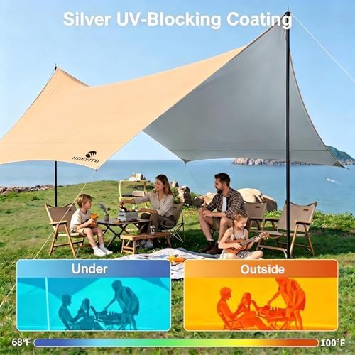 Khaki waterproof Oxford cloth camping awning — photo 3