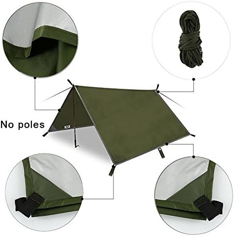 Green nylon waterproof camping tent tarp — photo 4