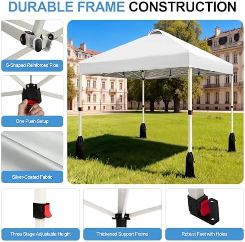White Instant Portable Canopy 10x10 — photo 3
