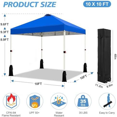 Blue Pop Up Canopy 10x10 Tent — photo 5