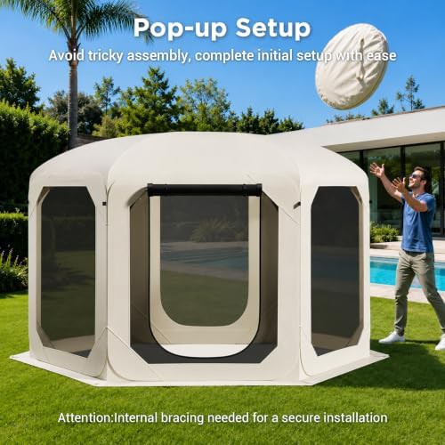 Portable Windproof Canopy Screen House 10x10 — photo 3