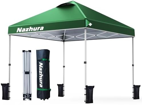 Green Pop Up Canopy with Sand Bags