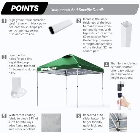 Green Pop Up Canopy with Sand Bags — photo 4